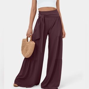 NWT Halara Breezeful sz Small High Waisted Tie Front & Back Wide Leg Flowy Pants